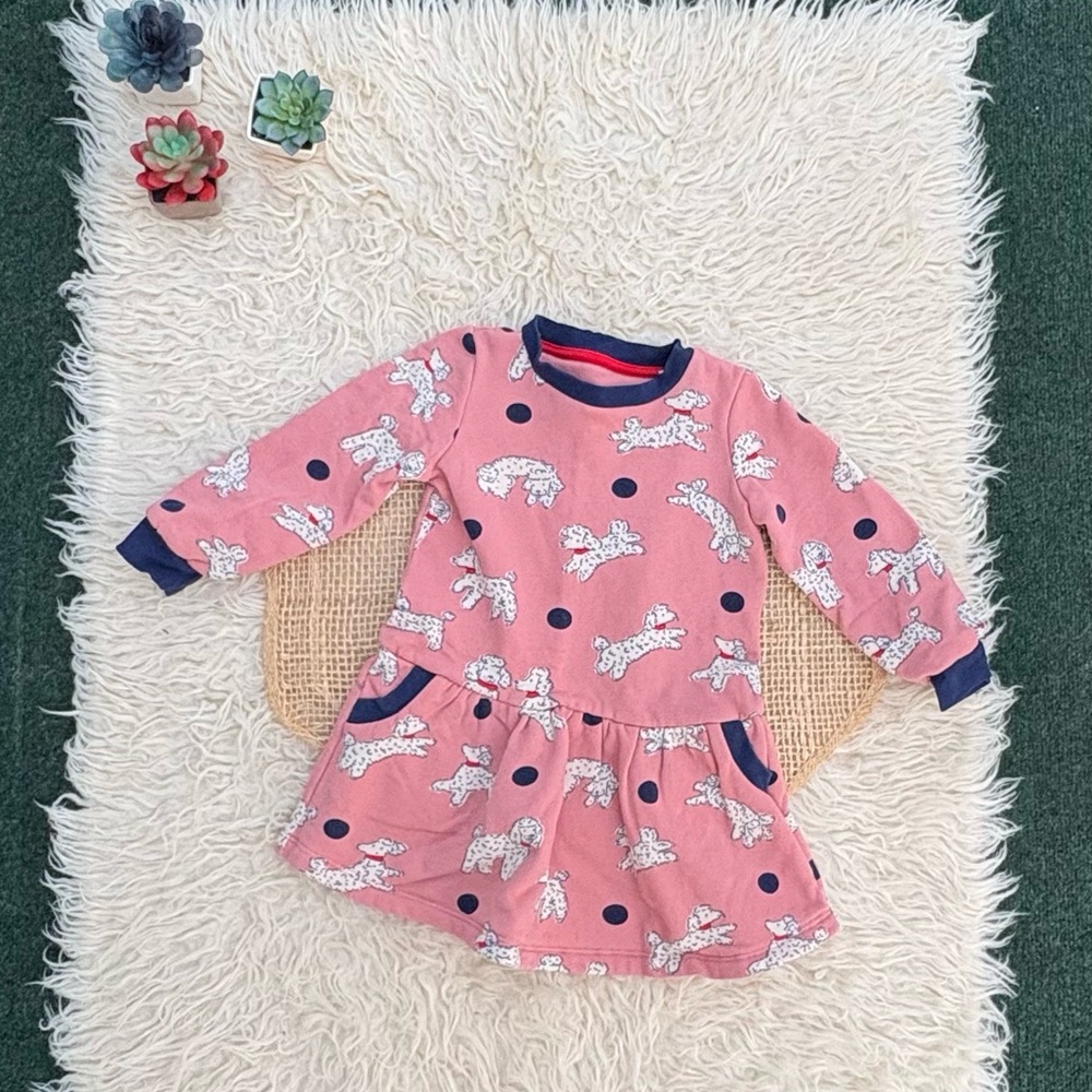 Mini Boden Dog Print Dress 2-3Y